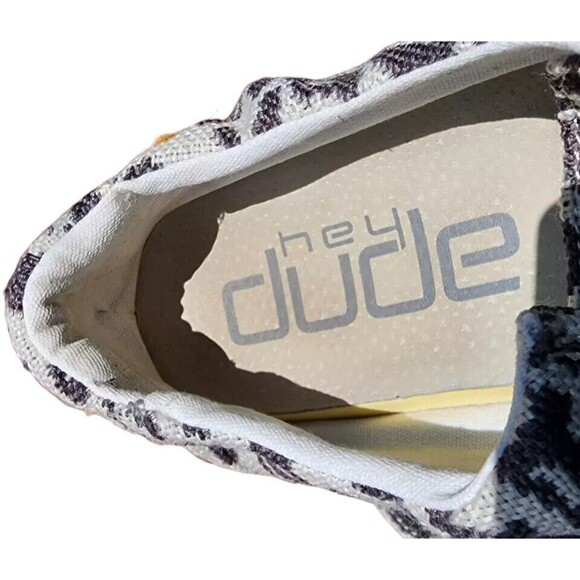HEY DUDE Size 7 Woven Cheetah Grey Wendy Washable Comfort - Picture 5 of 7